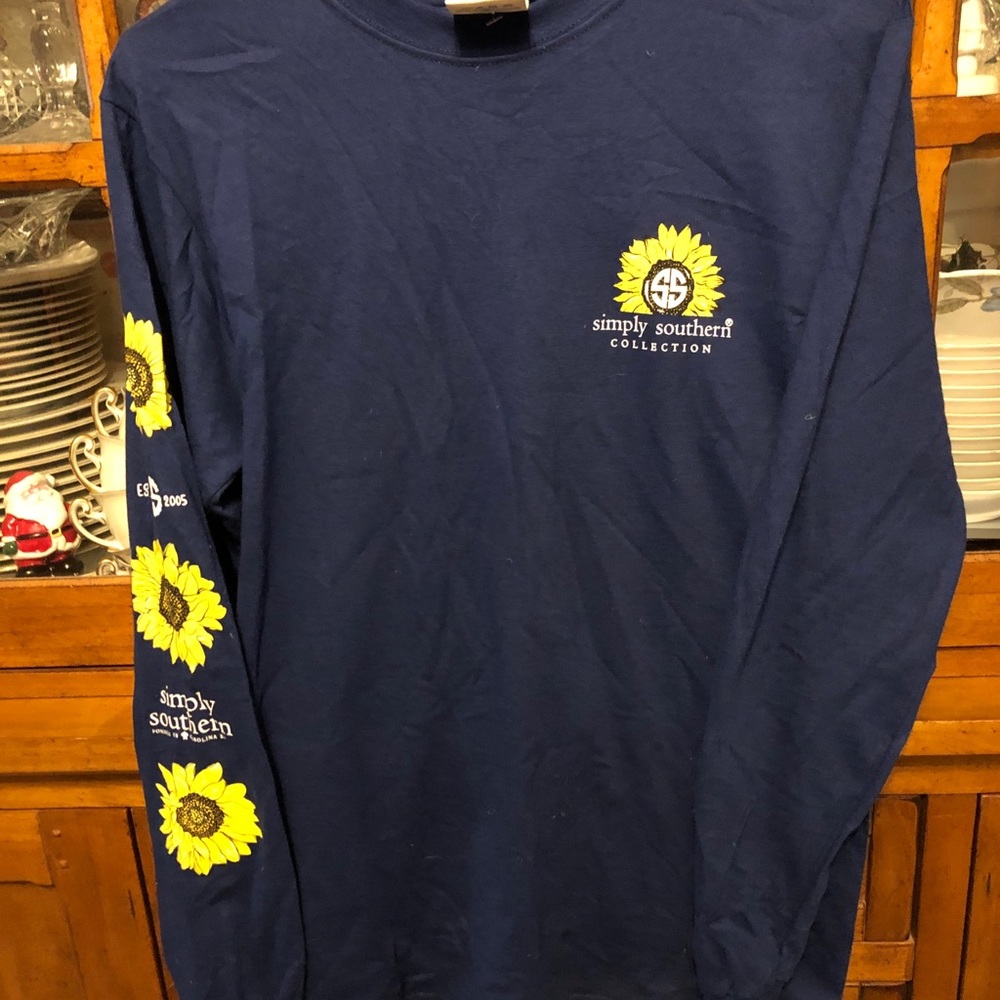 Simply Southern long sleeve women shirt sunflower
